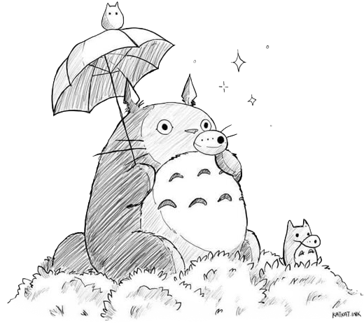 Totoro con un ombrello
